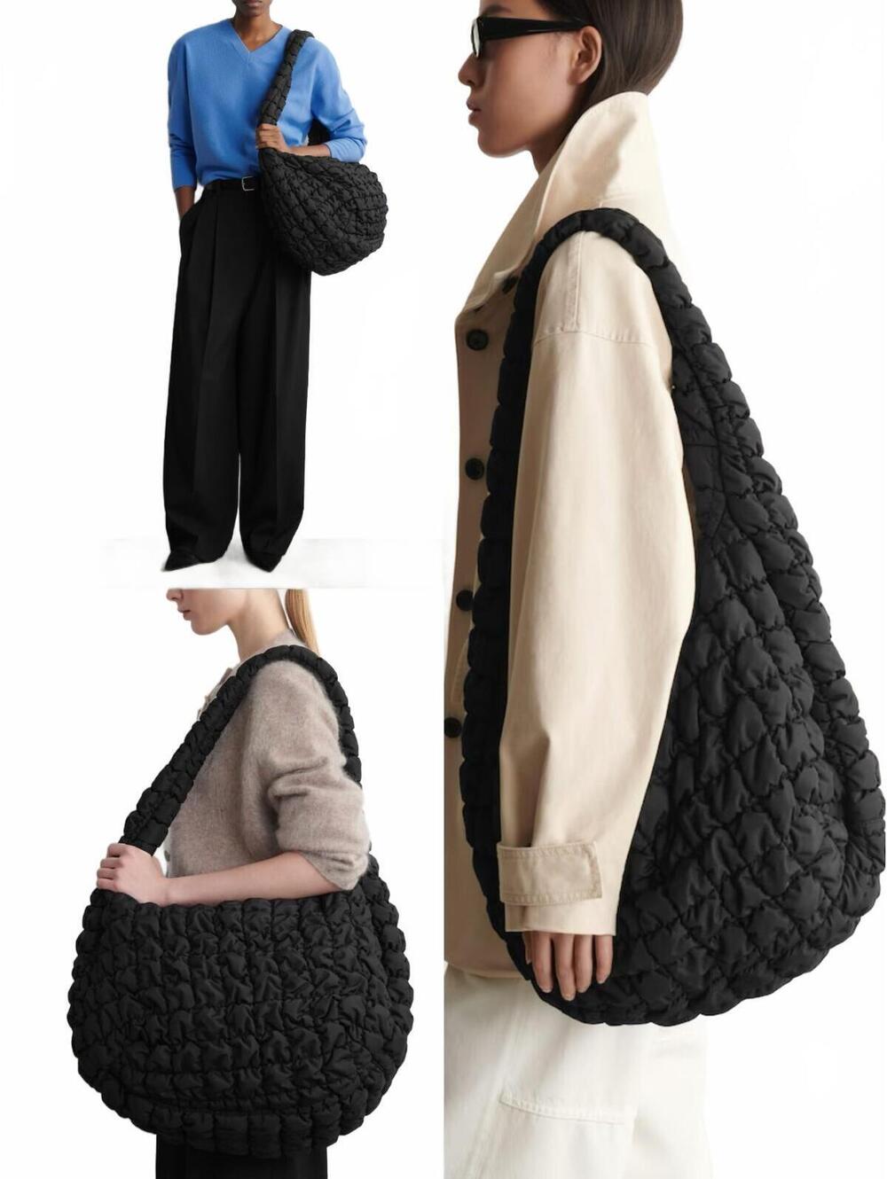 COS Oversized Quilted Crossbody Bag NEW Black